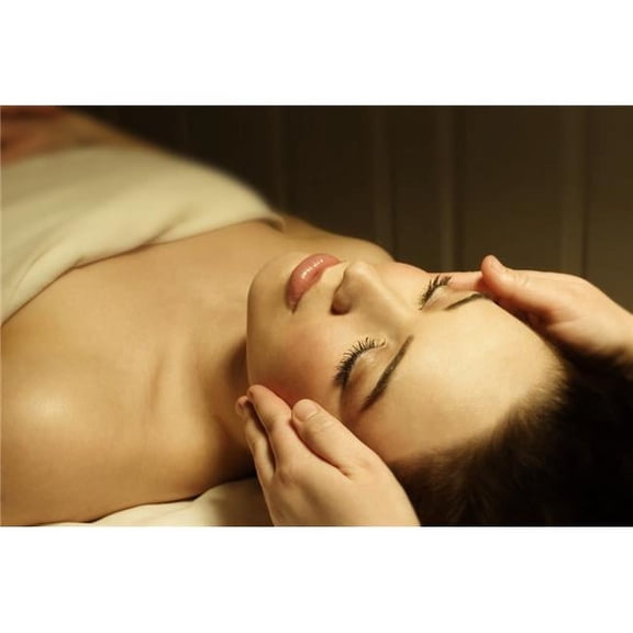 Woman Having A Facial Massage Poster Print by Don Hammond - 17 x 11