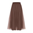 thumbnail image 1 of Woman High Waisted Skirts Trendy Sheer Mesh Skirt Fashion Elastic Waist Dress Elegant Flowy Clothing, 1 of 6