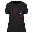 thumbnail image 1 of Woman Holding A Cocktail Neon  T-Shirt Women -Image by Shutterstock, Female Large, 1 of 2