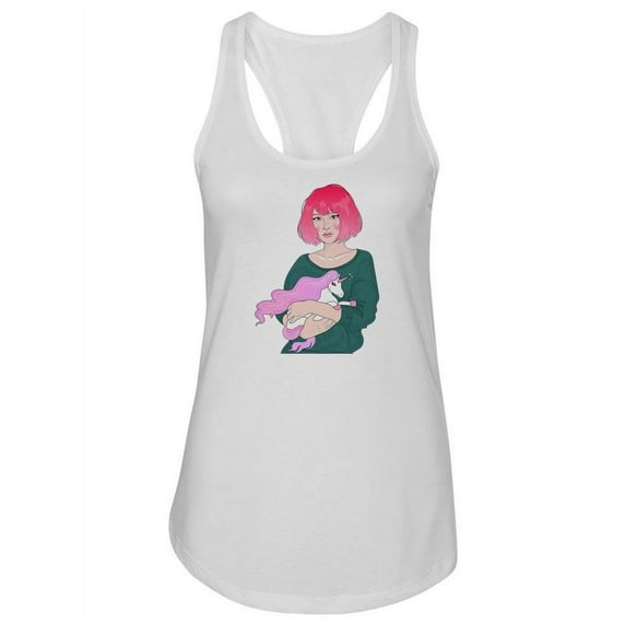 Woman Holding A Small Unicorn Tank Women -Image by Shutterstock, Female Medium