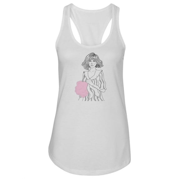 Woman Holding Cotton Candy Tank Women -Image by Shutterstock, Female Large