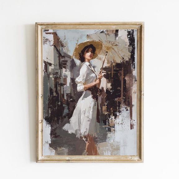 Woman Holding a Parasol Vintage Vintage Wall Art Poster |Elegant Woman Print Poster Victorian Lady Art E1150, Unframed Poster Size 12x18 F03.1.18l584