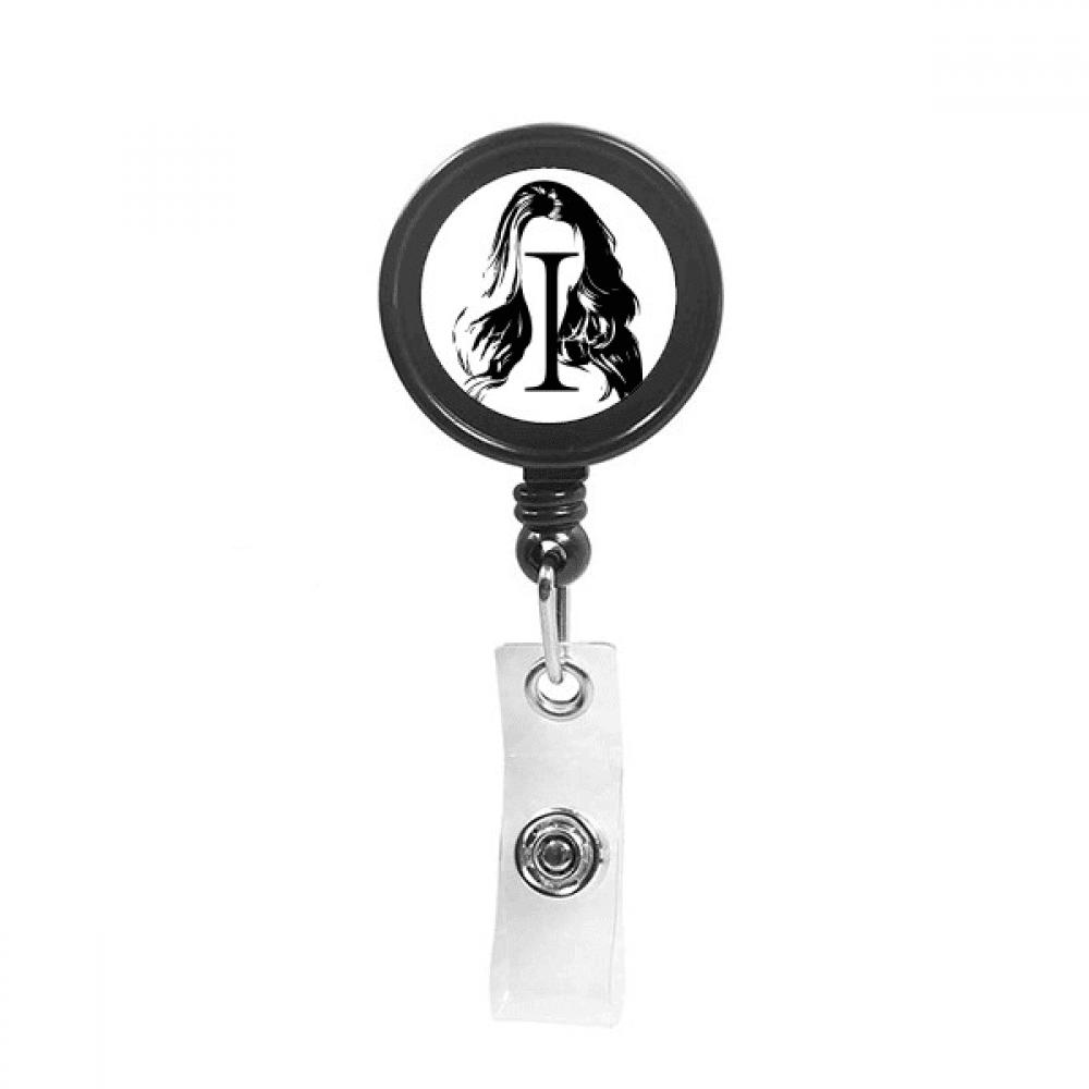 Woman I Hairstyle Part Art Deco  Fashion Retractable Keychain Badge Holder ID Badge