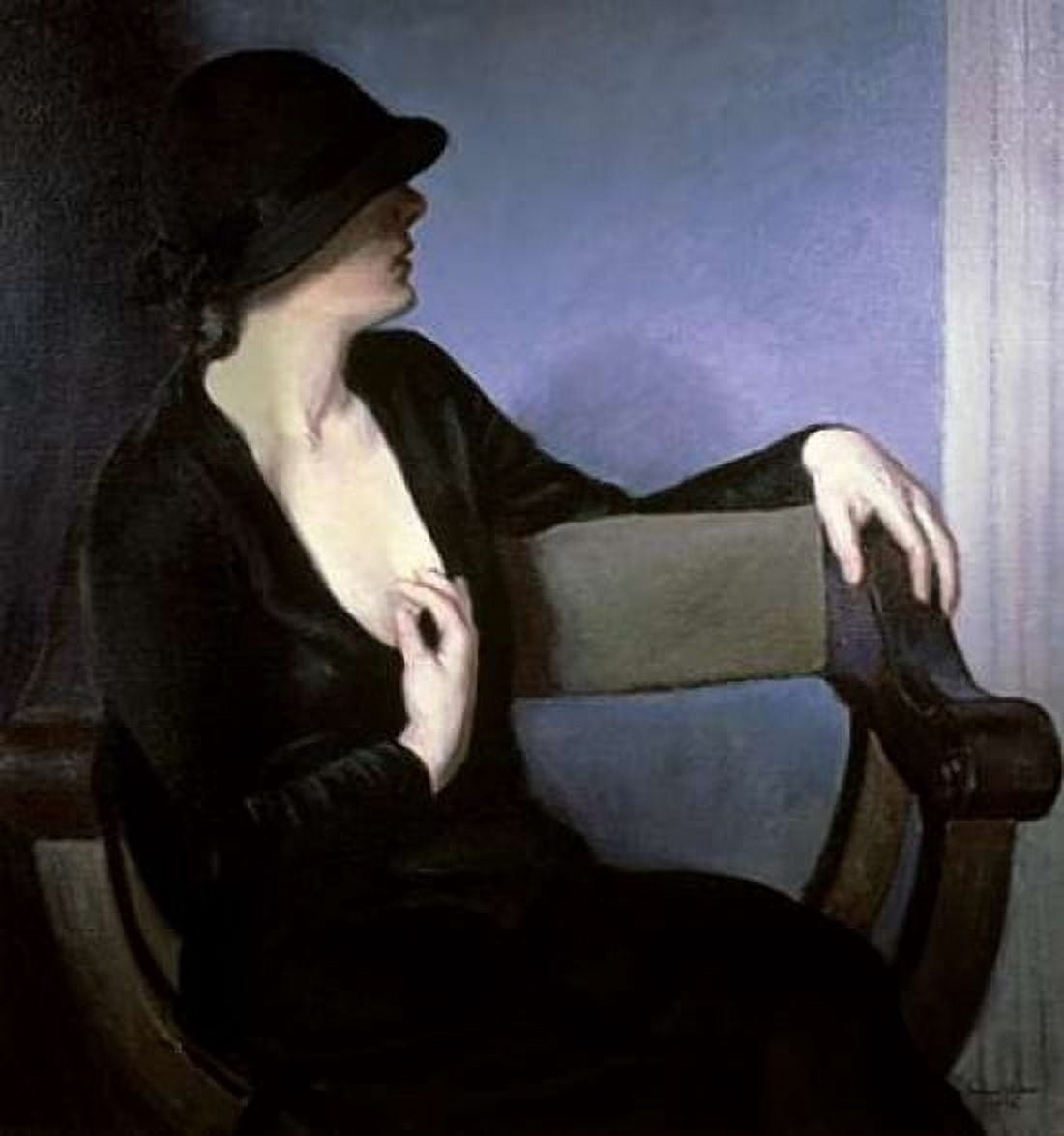Woman In Black Canvas Art - Bernhard Gutmann (24 x 24)