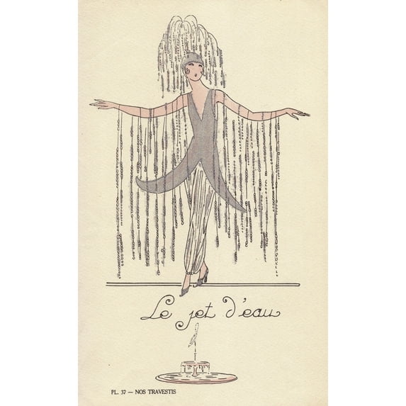 Woman In Fancy Dress Costume As A Fountain Le Jet D'Eau Poster Print By ?? Florilegius Mary Evans
