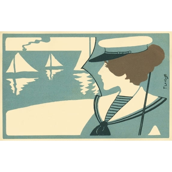 Woman In Nautical Dress Poster Print By Mary Evans Picture Librarypeter & Dawn Cope Collection