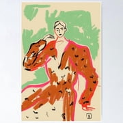 Woman In Terracotta Dress Poster, Poster Only