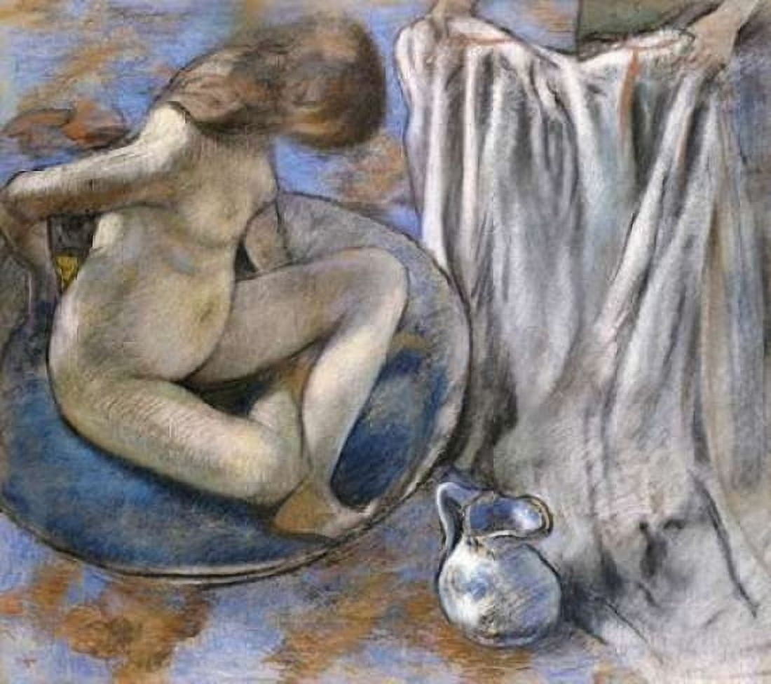 Woman In The Tub Canvas Art - Edgar Degas (24 x 24)