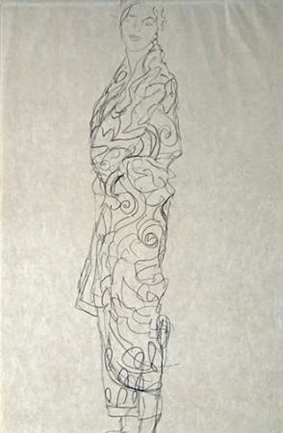 Woman In a Kimono Canvas Art - Gustav Klimt (24 x 36)