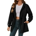 thumbnail image 1 of Woman Jacket Spring Fall Windbreaker Hooded Outdoor Softshell Jacket Zip Up Lightweight Raincoat Sports Black XL, 1 of 6