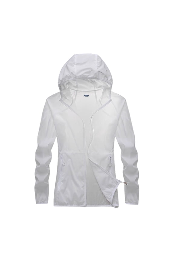 Woman Jacket Windproof Breathable Softshell Jacket Sun Outdoor Summer Shielding Thin Layer White XL