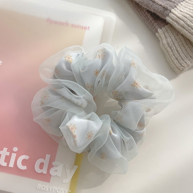 Woman Large Organza Scrunchies Girls Sweet Chiffon Rubber Tie Band Elastic Hair Bands Ponytail Holder Ins Hair Accessories