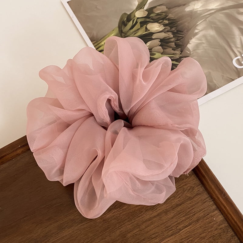 Woman Large Organza Scrunchies Girls Sweet Chiffon Rubber Tie Band Elastic Hair Bands Ponytail Holder Ins Hair Accessories