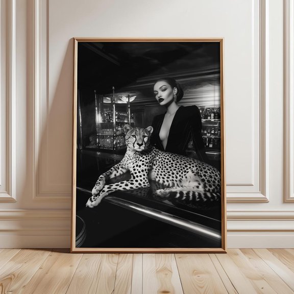 Woman Leopard Glamour Magazine Wall Art Decor Unframed Paper Print