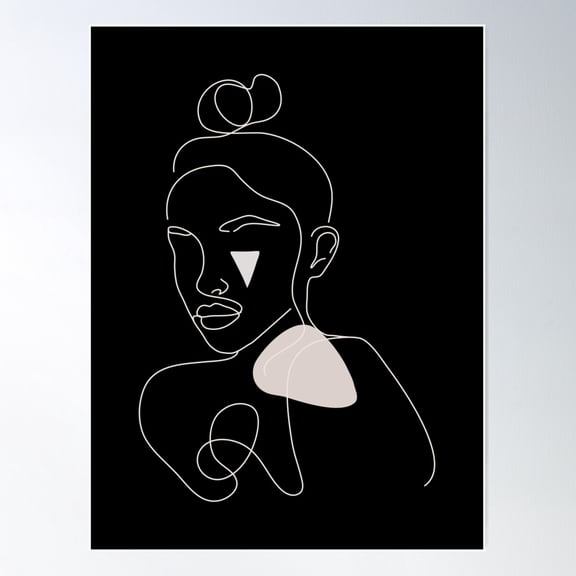 Woman Line Art Simple Drawing Poster Wall Art, Modern Wall Decor For Living Room Bedroom, 8x12 UNFRAMED