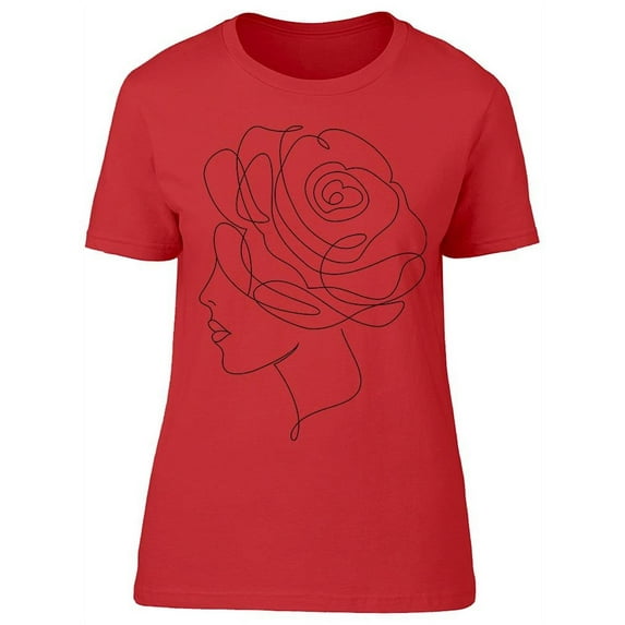 Woman Line Drawing T-Shirt Women -Image by Shutterstock, Female Medium