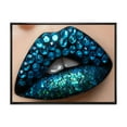 thumbnail image 1 of Woman Lips With Black Lipstick Blue Diamonds 20 in x 12 in Framed Photography Canvas Art Print, by Designart, 1 of 5