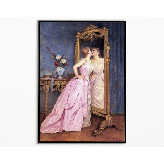 Woman Looking In Mirror Art Poster, Female Rage Art, Poster, Wall Art, Poster Print, Wall Decor, Woman, Mirror, Art, Reflection, Art Print Wall Art, Modern Wall Decor, 24x36 UNFRAMED
