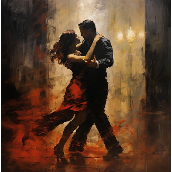 Woman and Man Dancing Tango DIY 5D Diamond Art Painting by Number Kits for Adults Paint with Full Drill Round Diamond Gems Painting Art Craft for Home Wall Decor 13.8x13.8in