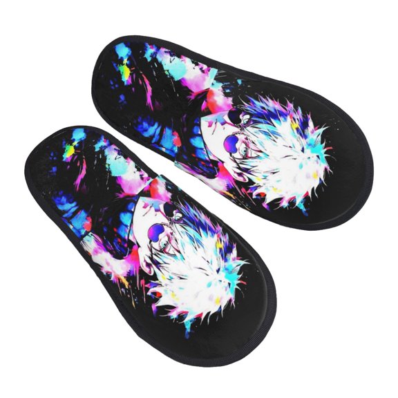 Woman Men Jujutsu Anime Kaisen Home Shoes Warm Memory Foam Cotton Slippers