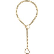 Woman Men O-ring Slip Link Chain Choker Necklace,Punk Stainless Steel Silver Long Adjustable Collar Clavicle Jewelry AccessoryGolden