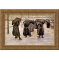thumbnail image 1 of Woman Miners Carrying Coal 24x18 Gold Ornate Wood Framed Canvas Art by Van Gogh, Vincent, 1 of 2
