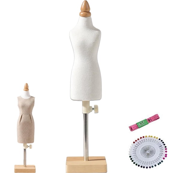 Woman Mini Dress Form Mannequin Torso Quarter Scale Sewing Adjustable Stand