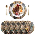 thumbnail image 1 of Woman Of Face Black Round Placemats Plate Mats 15 Inch Non-Slip Heat Resistant Washable PVC Set Indoor for Kitchen Dining Table 4PCs, 1 of 6