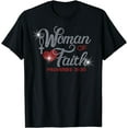 thumbnail image 1 of Woman Of Faith Bling Rhinestone Christian Inspirational T-Shirt, 1 of 3