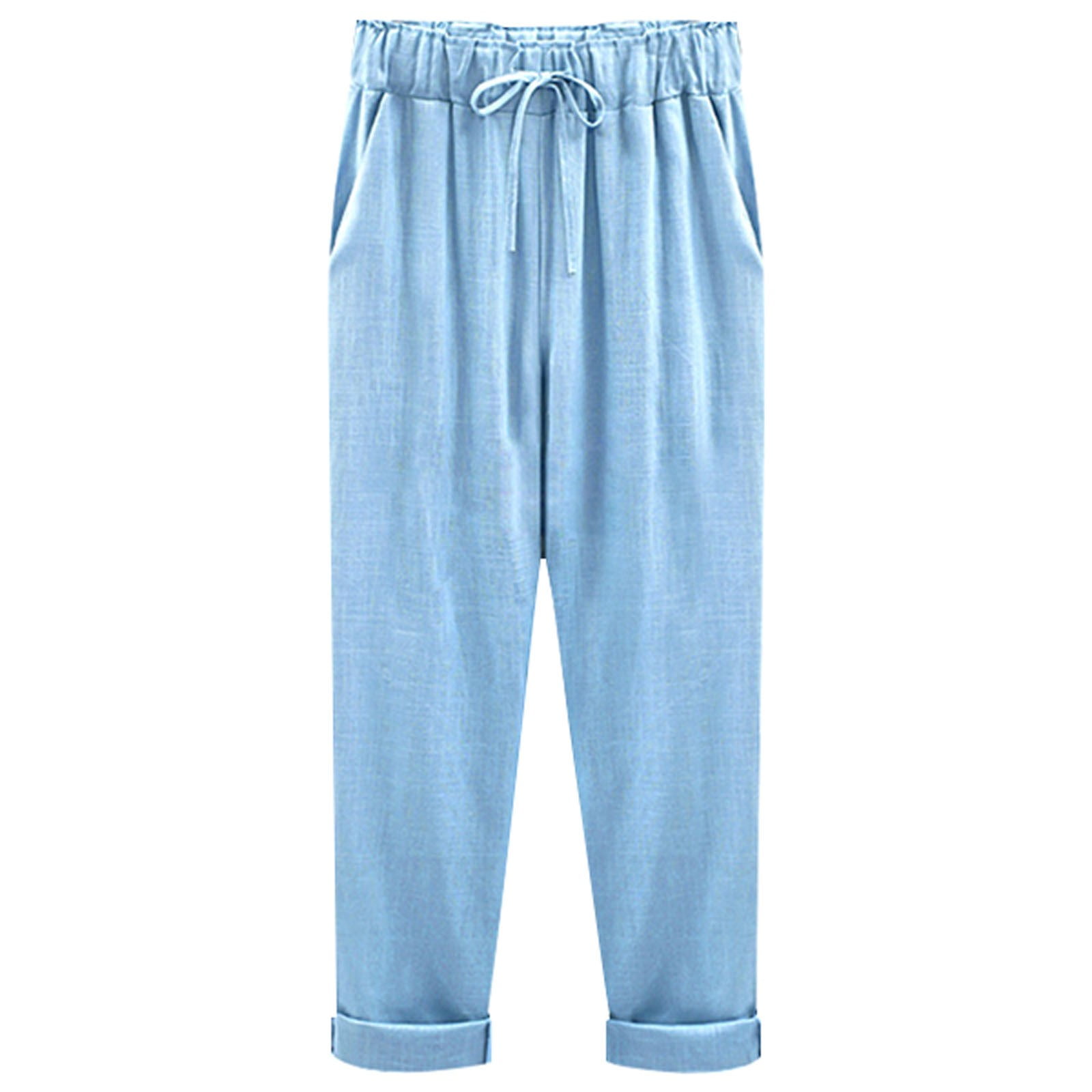 Plus Size Fashion Plain Loose Long Pants main image 1