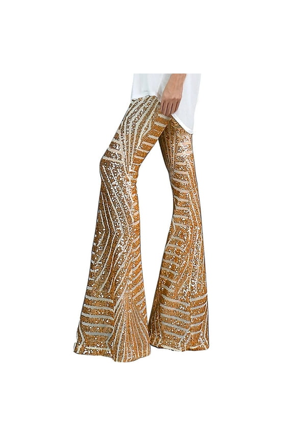 Woman Pants 2025 Women Sequins Wide Leg Pants Fashion Shiny Hight Waist Flared Trousers Disco Dance Long Pants Party Streetwear Casual Pants for Women
