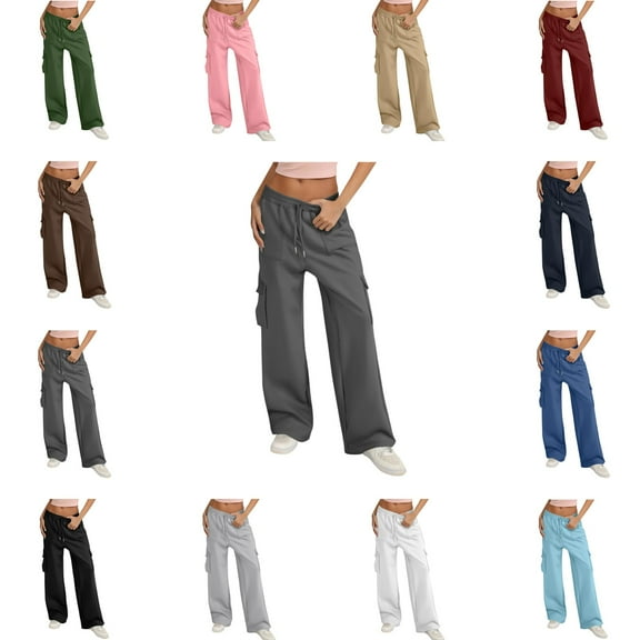 Woman Pants Clearance Women's Bottom Sweatpants No Drawstring Joggers Pants Workout High Waisted Yoga Pants With Pockets Casual Pants for Women