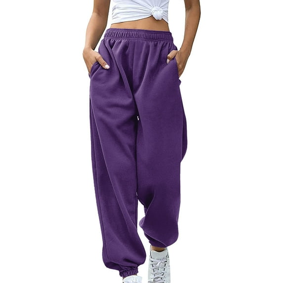 Woman Pants 2025 Women's Bottom Sweatpants No Drawstring Joggers Pants Workout High Waisted Yoga Pants With Pockets Casual Pants for Women