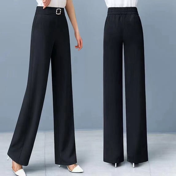 Woman Pants High Waisted Wide Leg Baggy Black Pants Casual Outfits Comfy Work Pants Business Casua Women's Clothes
