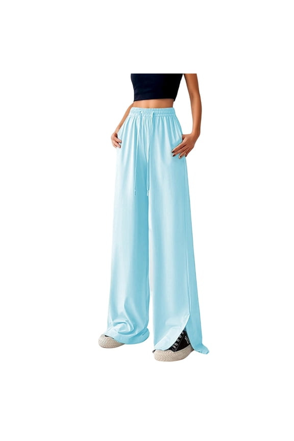 Woman Pants Straight Leg Baggy Sky Blue Pants Womens Pants Casual Comfy Pants Women Summer Clothes