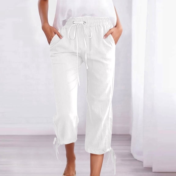 Woman Pants Straight Wide Leg Baggy White Pant Casual Outfits Comfy Dress Pants Women Summer Clothes