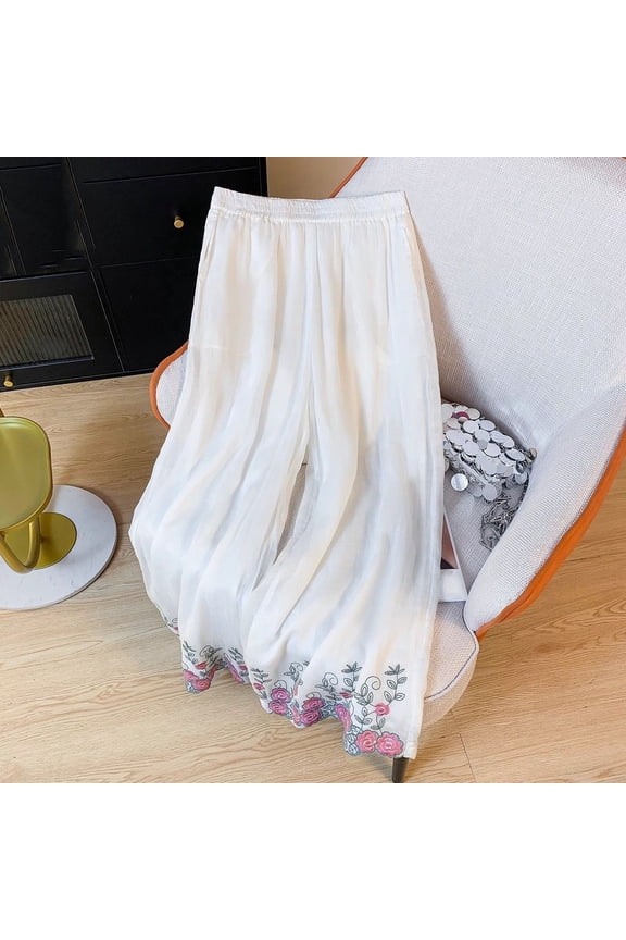Woman Pants Straight Wide Leg Baggy White Pants Casual Outfits Comfy Work Pants Clothes for Women