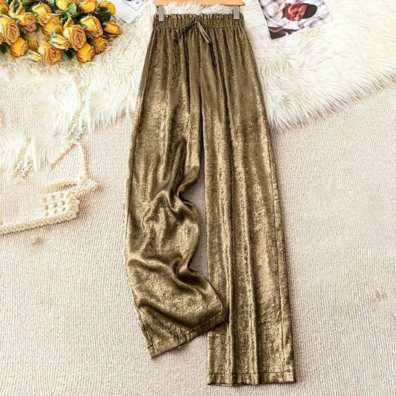 Woman Pants Wide Leg Dress Pants Baggy Rose Gold Pants Women Casual Comfy Clothes Cute Pants