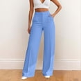 thumbnail image 1 of Woman Pants Wide Leg Dress Pants Baggy Sky Blue Pants Casual Outfits Comfy Work Pants Work Pants Womans Dress Pants, 1 of 4