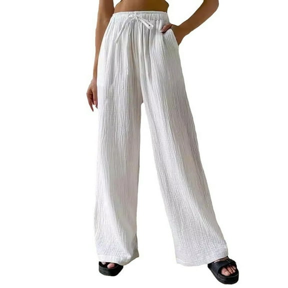 Woman Pants Wide Leg Straight Baggy White Pant Womens Pants Casual Comfy Dress Pants Vacation Outfits for Women