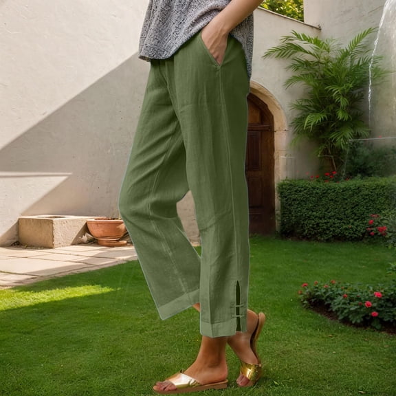 Woman Pants Wide Straight Leg Baggy Green Pants Womens Pants Casual Soft Pants Womens Pants Trendy