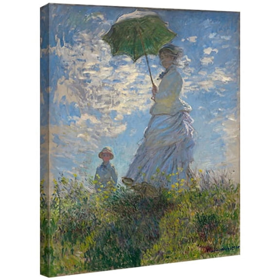Woman with a Parasol Madame Monet and Her Son Canvas Prints Wall Art of Claude Monet Famous Classic Oil Paintings Reproduction People Landscape Pictures Artwork