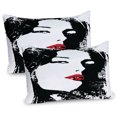 thumbnail image 1 of Woman Pillow Sham Set of 2, Funny Seductive Woman Cool Silhouette with Feminine Style, Quality Microfiber Bedding Item for All Seasons, 26" x 20", Black Vermilion, by Ambesonne, 1 of 1