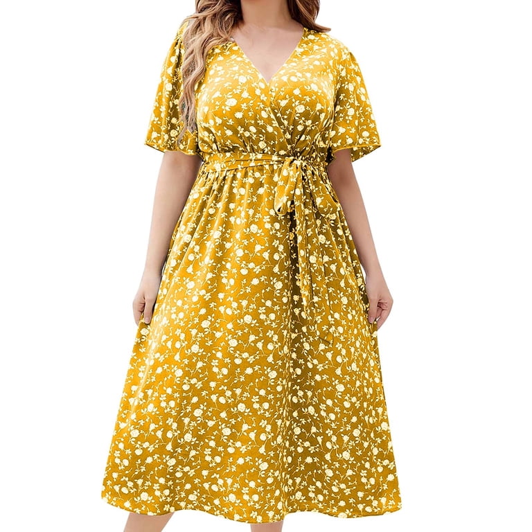 green plus size dress amazon Wrap Ladies Dresses 14 Short Sleeve Size Floral Dress Floerns Women's Plus Size Floral Print Short Sleeve V Neck Ruffle Wrap Dress Multi 3XL At Amazon Women's Clothing Beaded Sequin