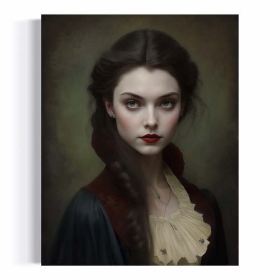 Woman Portrait Print Vintage Portrait Dark Academia Decor Cottagecore Vintage French Victorian Aesthetic Gothic Art Rd Poster Wall Art For Decor Present , Poster Print Only