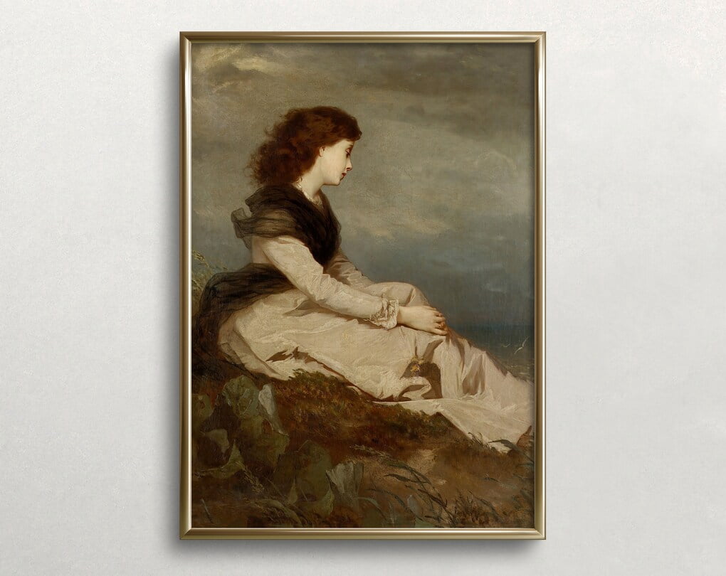 Woman Portrait Victorian Woman Vintage Wall Art Moody Wall Decor Dark ...