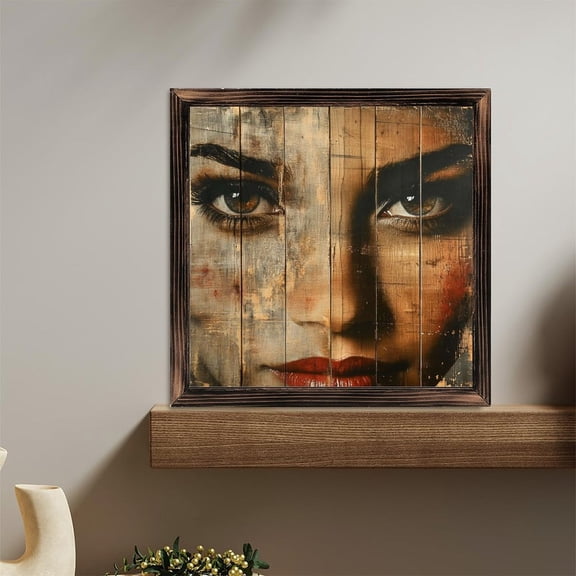 Woman Portrait Wooden Panel Face Wooden Sign Wall Plaque - Vintage Art Decoration, Wall Decoration - Ideal Gift For Home Decoration, Living Room, Bathroom, Bedroom, Garden, Dining, Bar, Cafe, Festi