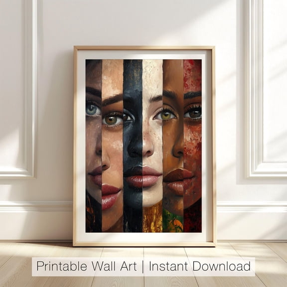 Woman Poster Wall Art, Modern Feminist Art, Multicultural Portrait Poster, Female Face Poster, Abstract Woman , Empowering, Size 8x12 UNFFRAMED F03.1.7l1511