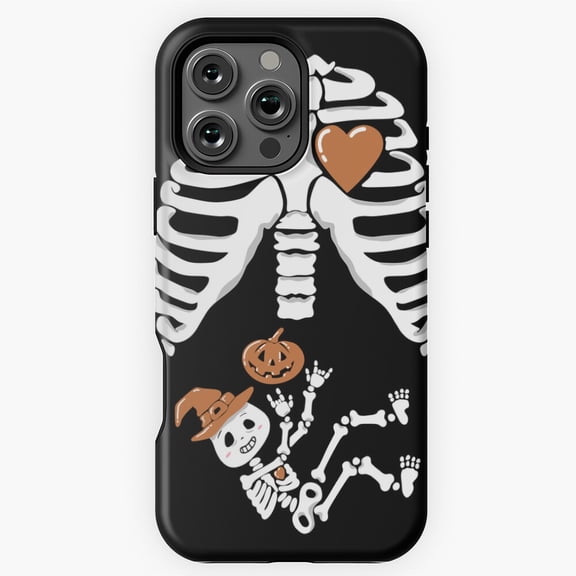 Woman Pregnant Baby Skeleton Pumpkin Funny Xray Maternity Mother Mommy halloween Phone Case for iPhone 16 15 14 13 12 11 Pro Max M5907952