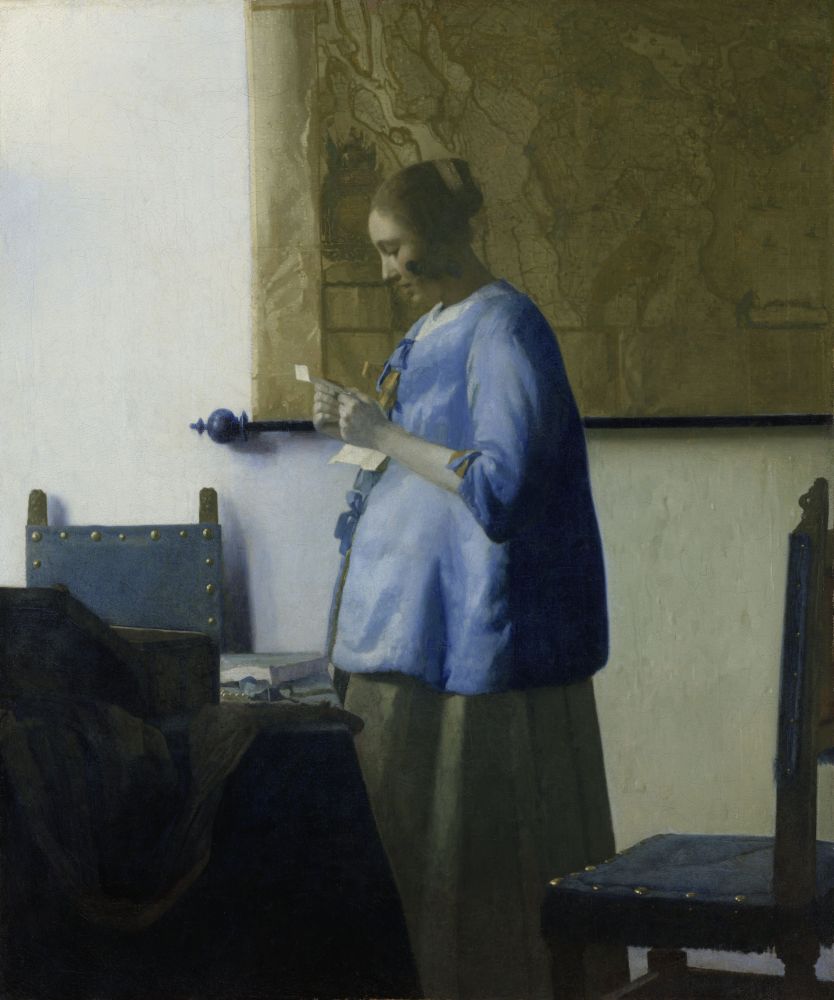 Woman Reading A Letter Canvas Art - (18 x 24)